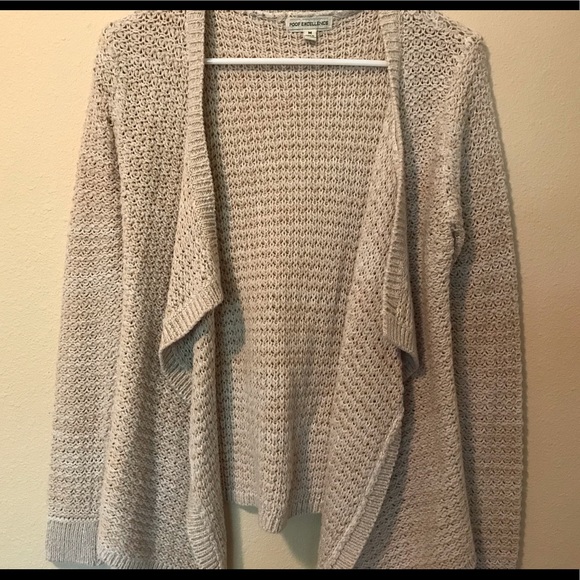 Poof Excellence Sweater Cardigan Tan Med. - Picture 1 of 6